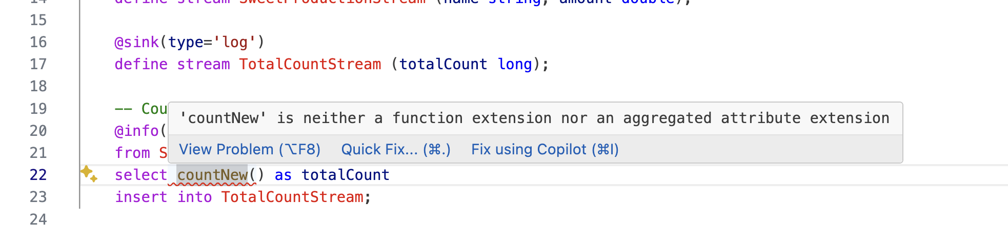 Source View indicates a syntax error