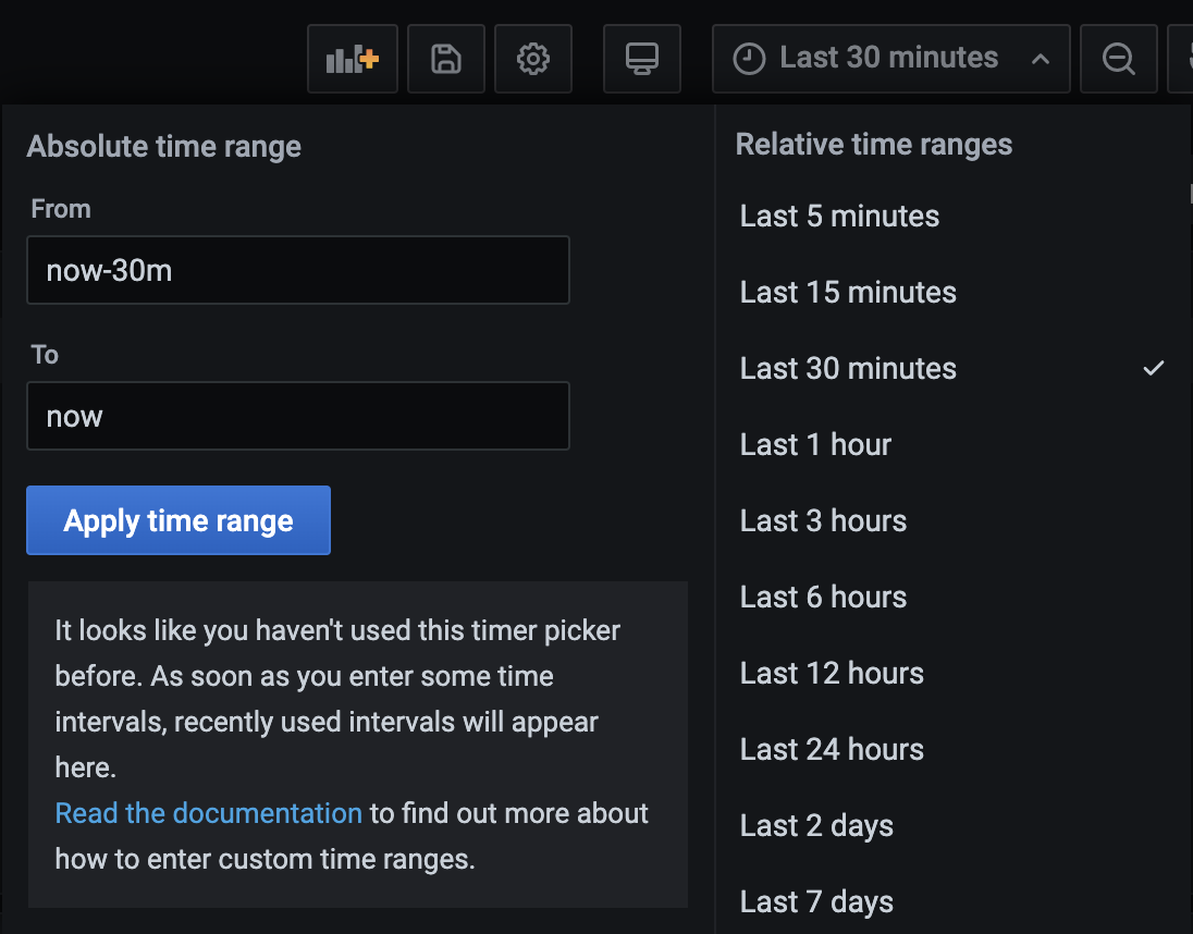 Select or Specify Time Range