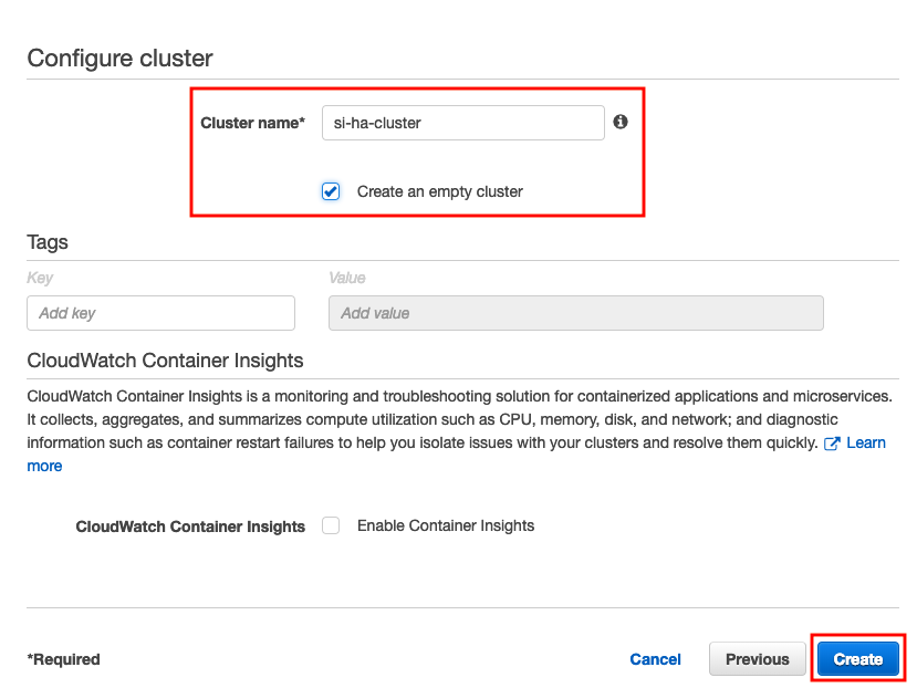 configure cluster